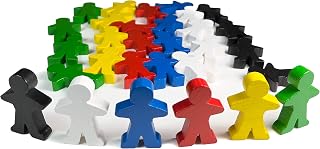 Spieltz Figuras grandes para juegos de mesa, de madera. Personas/personas, 5 cm (35 x 50 x 10 mm) (6 colores - COLORES BASE: amarillo, rojo, azul, verde, negro, blanco, 30 unidades)