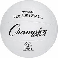 Champion Sports Rubber Volleyball - Official Size & Weight, Durable Indoor/Outdoor Play for Beginners & Pros