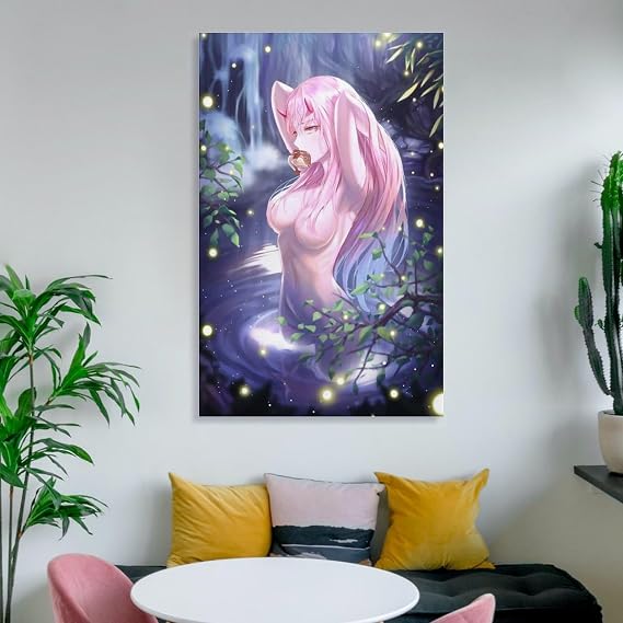 絵画 壁掛け ヤンデレ 病嬌 アニメの女の子 インテリア ポスター キャンバス絵画 大判 かわいい アニメ アートパネル 壁飾り モダンアート エコ素材 防水 軽くて取り付けやすい 新築祝い 部屋飾り ギフト Unframe-style 08x12inch20x30cm セクシーなアニメキャラクター 寝室 居間 自宅 お店