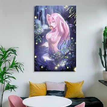 絵画 壁掛け ヤンデレ 病嬌 アニメの女の子 インテリア ポスター キャンバス絵画 大判 かわいい アニメ アートパネル 壁飾り モダンアート エコ素材 防水 軽くて取り付けやすい 新築祝い 部屋飾り ギフト Unframe-style 08x12inch20x30cm セクシーなアニメキャラクター 寝室 居間 自宅 お店