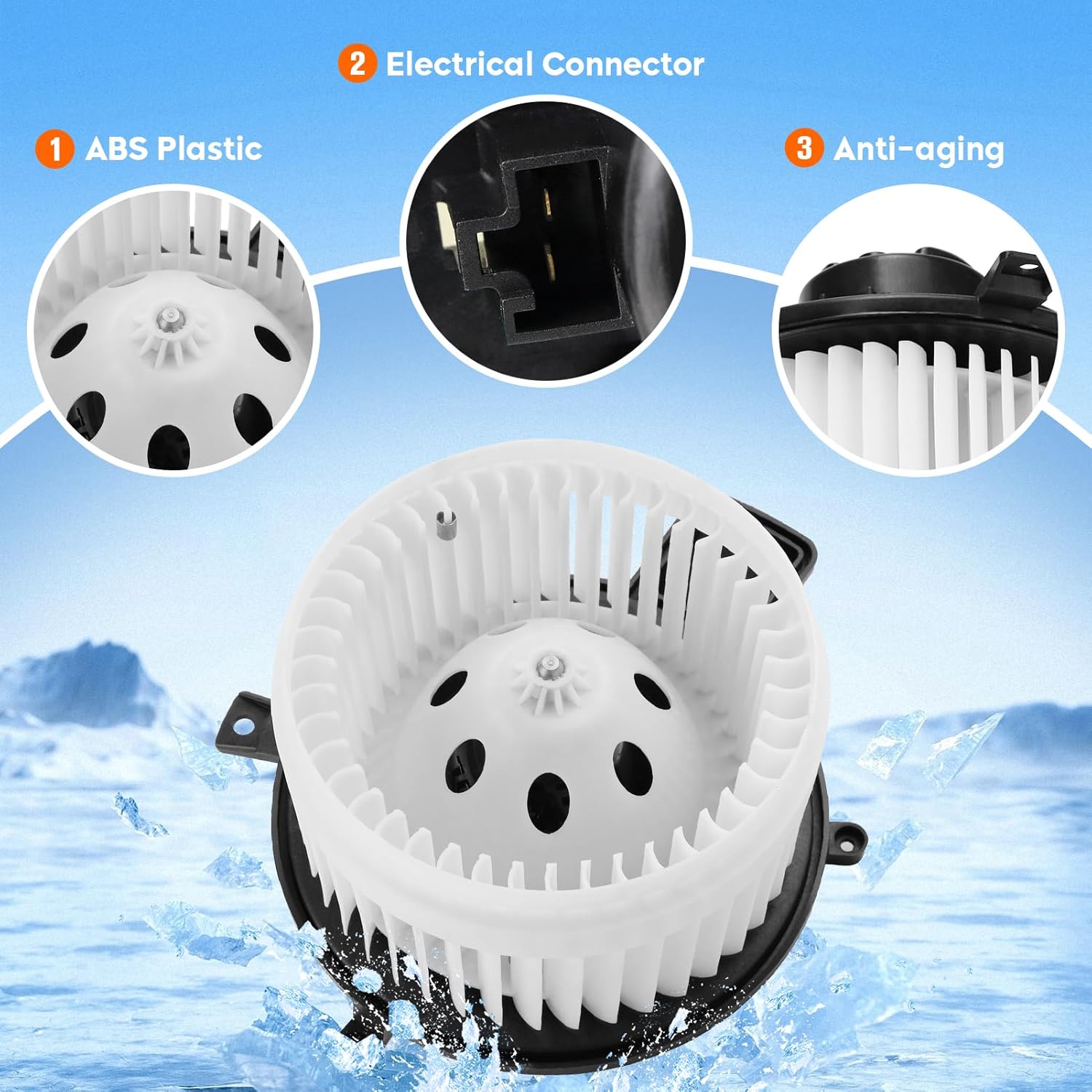 700216 Front HVAC Heater Blower Motor Fan Fit for 2011-2024 Dodge Durango, 2008-2020 Grand Caravan, for 2011-2021 Jeep Grand Cherokee, for 2008-2016 Chrysler Town & Country, Air Automotive Replacement