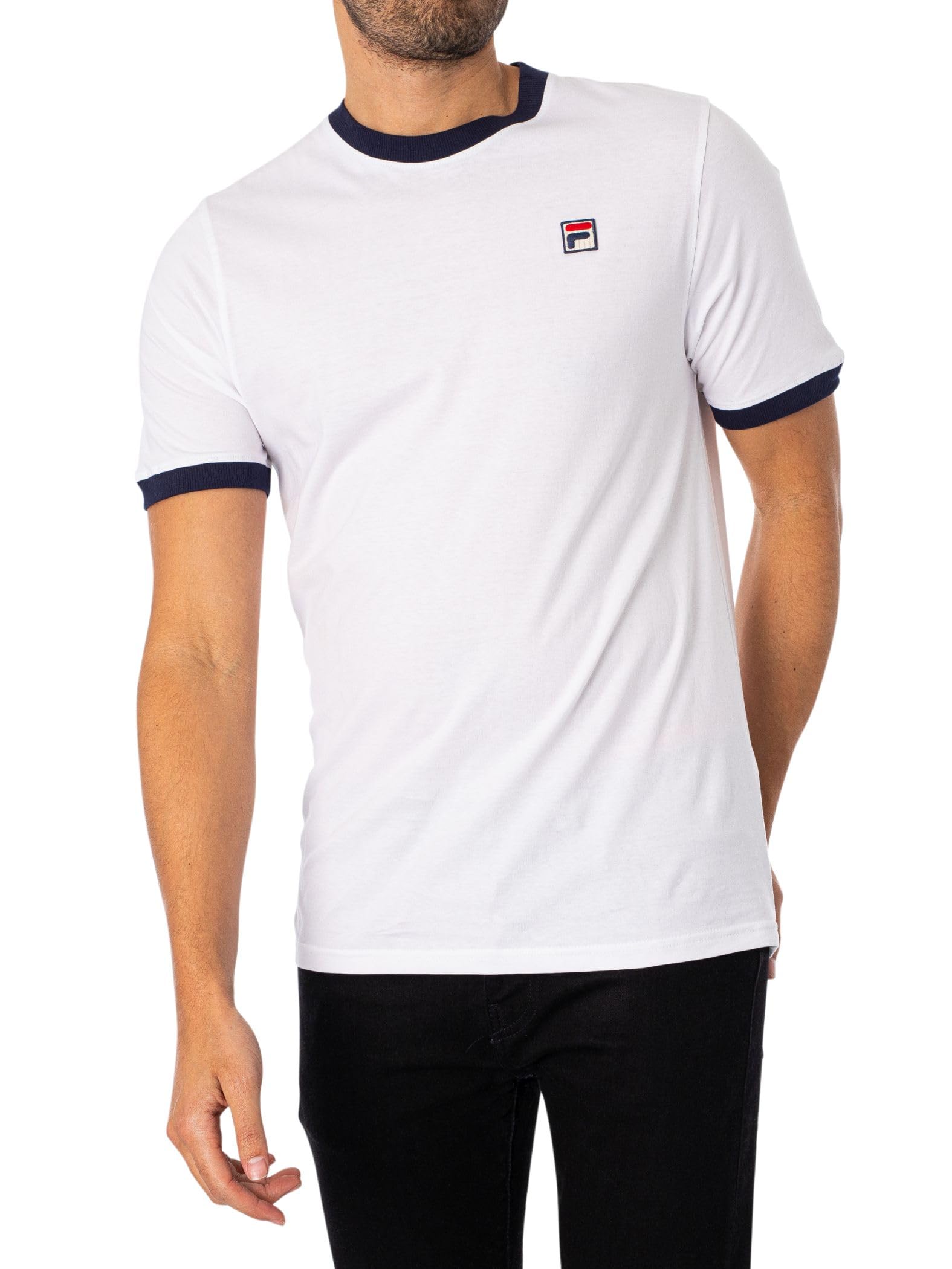 Fila Men's Marconi Ringer T-Shirt, White/Navy, XXL