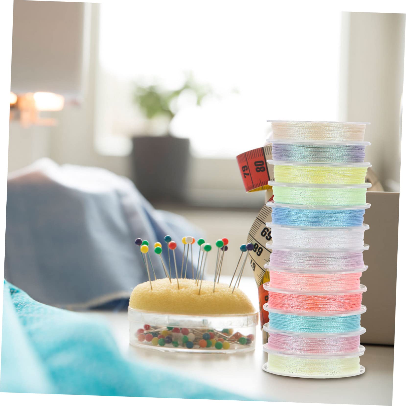 OSALADI 2 Set Filo Luminosa Per Ricamo Filo Per Cucito Per Diy E Resistente E Sicuro Per Decorazioni E Progetti Creativi 12 * 2