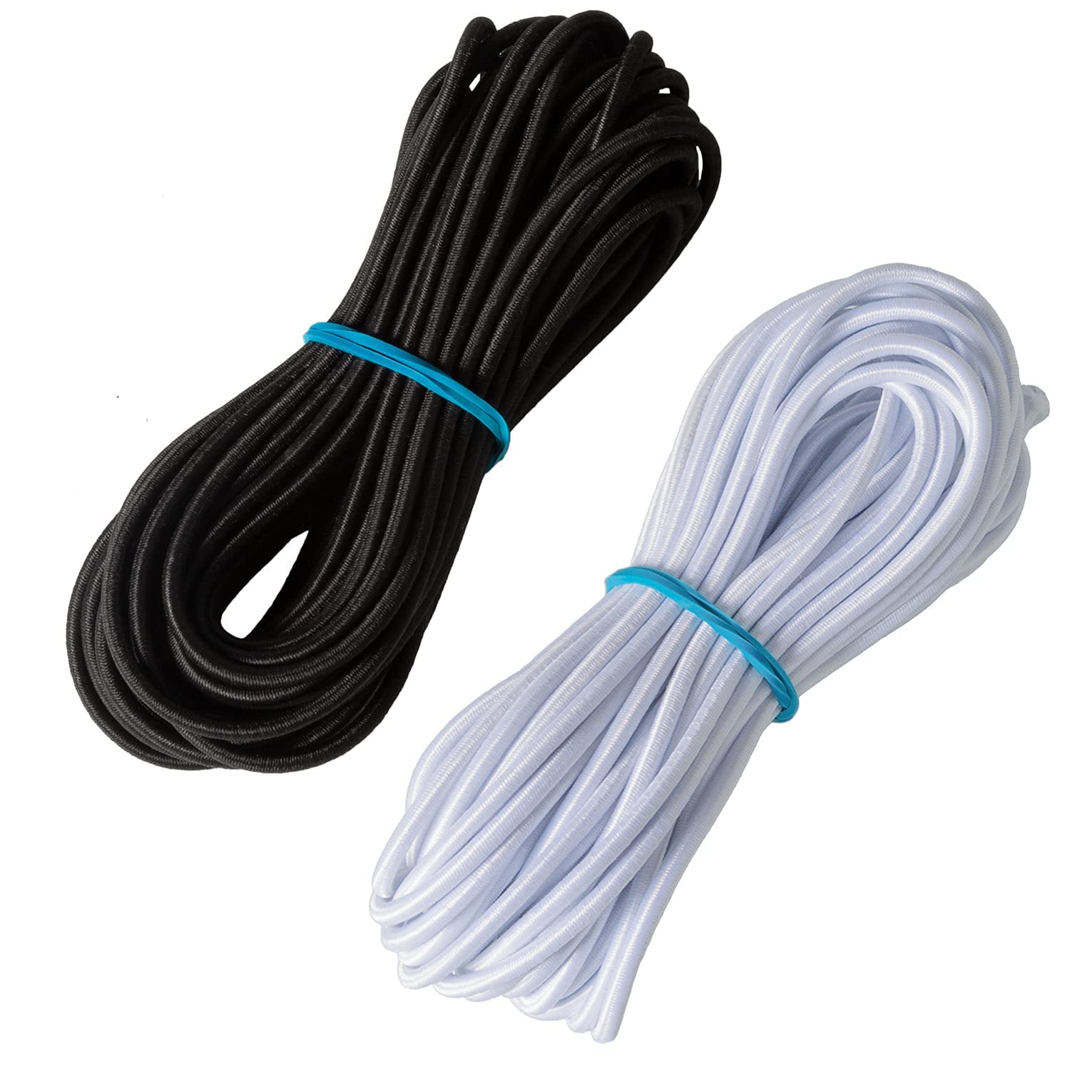 Elastic Round Rope Bands Super Stretch Extra Comfortable Cord for Sewing Craft DIY Wear-Resistant Multipurpose 10 Meter Color Black (Black-White)