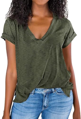 imesrun Womens Short Sleeve T-Shirts V 