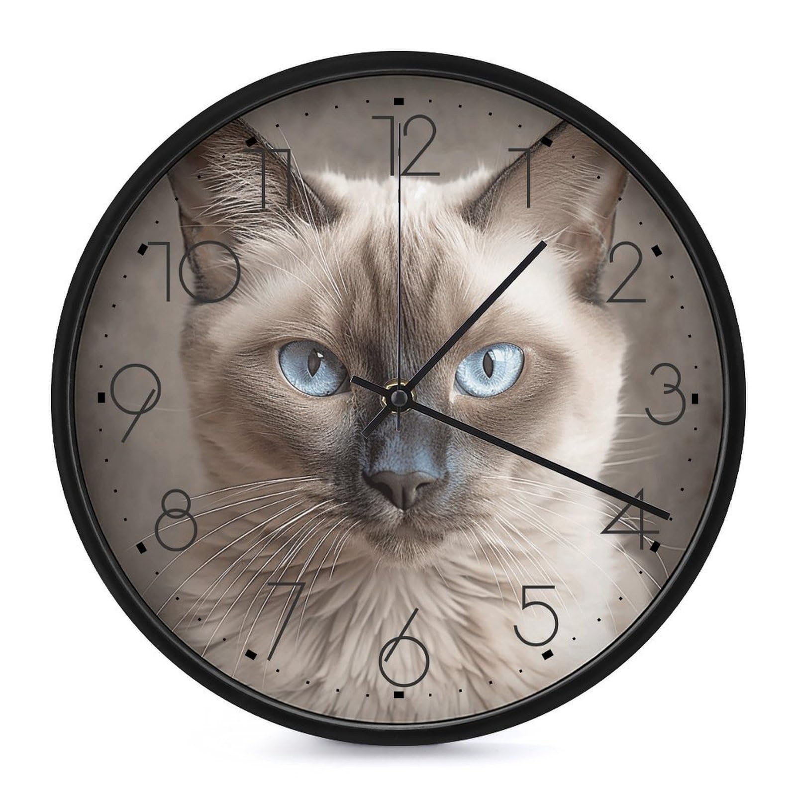Horloge murale chat siamois à piles, le cadeau idéal pour les passionnés de félins