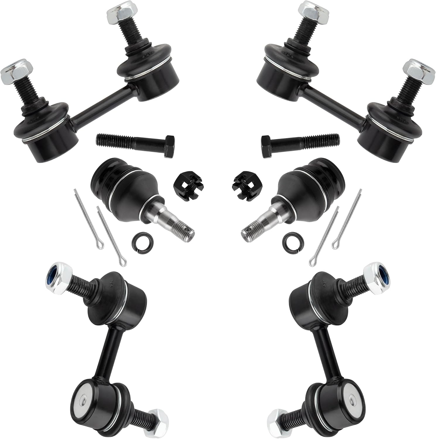 K750049 K750041 K9513 Front & Rear Stabilizer Sway Bar Links Lower Ball Joints for Subaru Forester 2003-2008 Impreza 2004-2007 WRX STI, Pack of 6