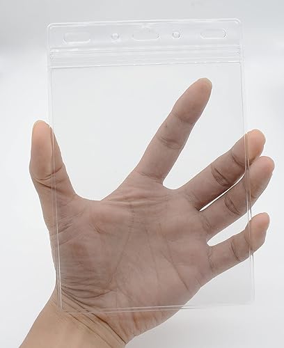 Miniatura 6 de Paquete de 10 portatarjetas extra grandes de 4 38 x 6 pulgadas para pasaporte e insignia, plástico transparente resistente de 4 x 6 pulgadas,