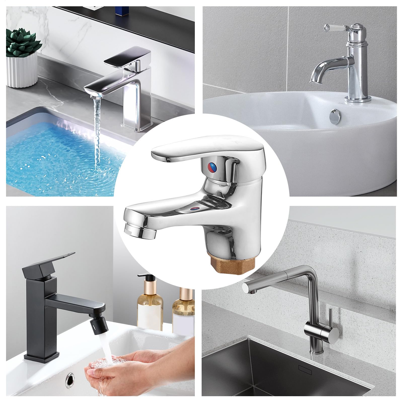 Robinet De Lavabo | Robinet De Cuisine À Levier Unique - Sortie D'Eau À Cartouche Céramique Pour Maison Buanderie Cave Extérieur Camping-Car