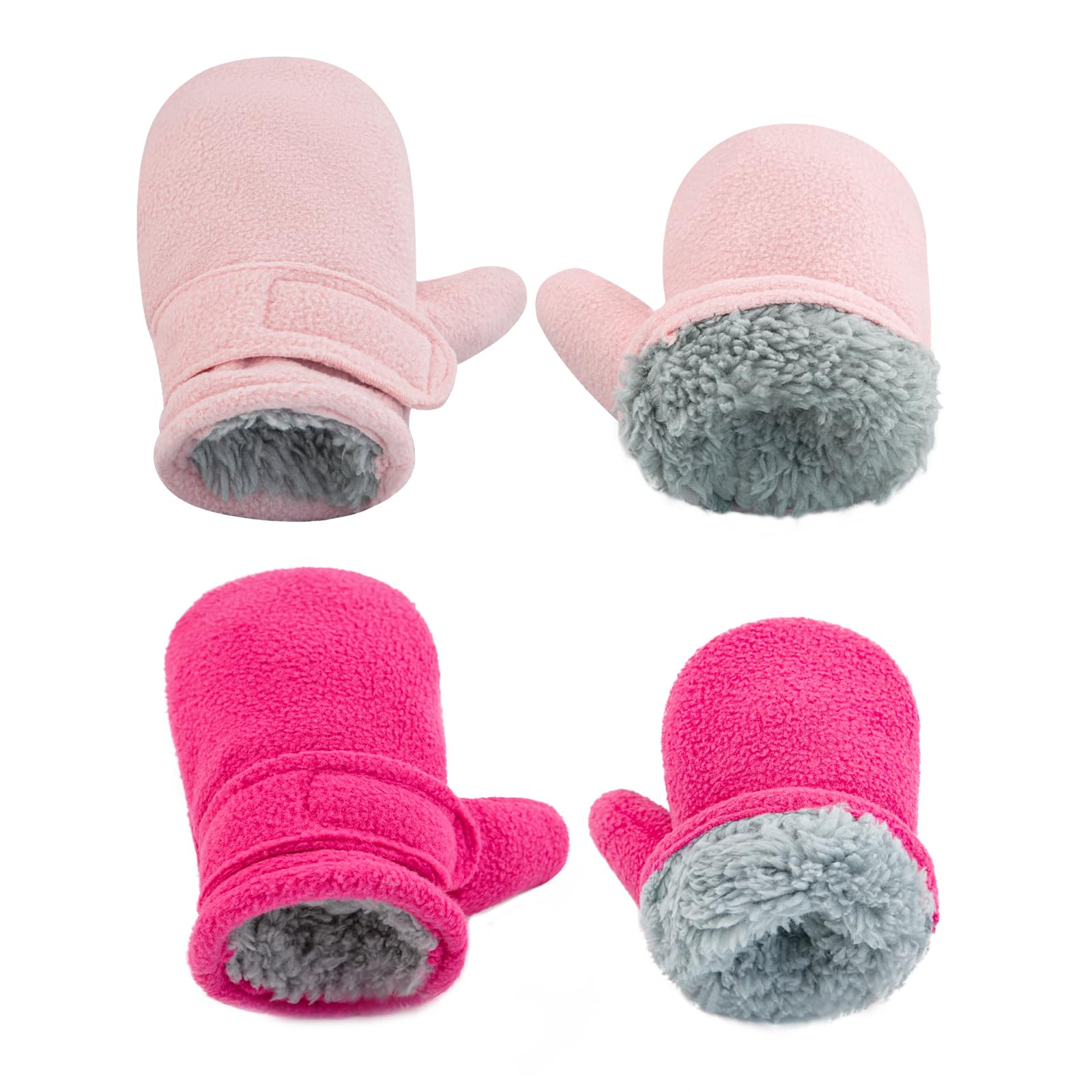 BAVST Baby Toddler Winter Mittens Girls Warm Fleece Lined Gloves Kids Sherpa Lined Mittens for Boys