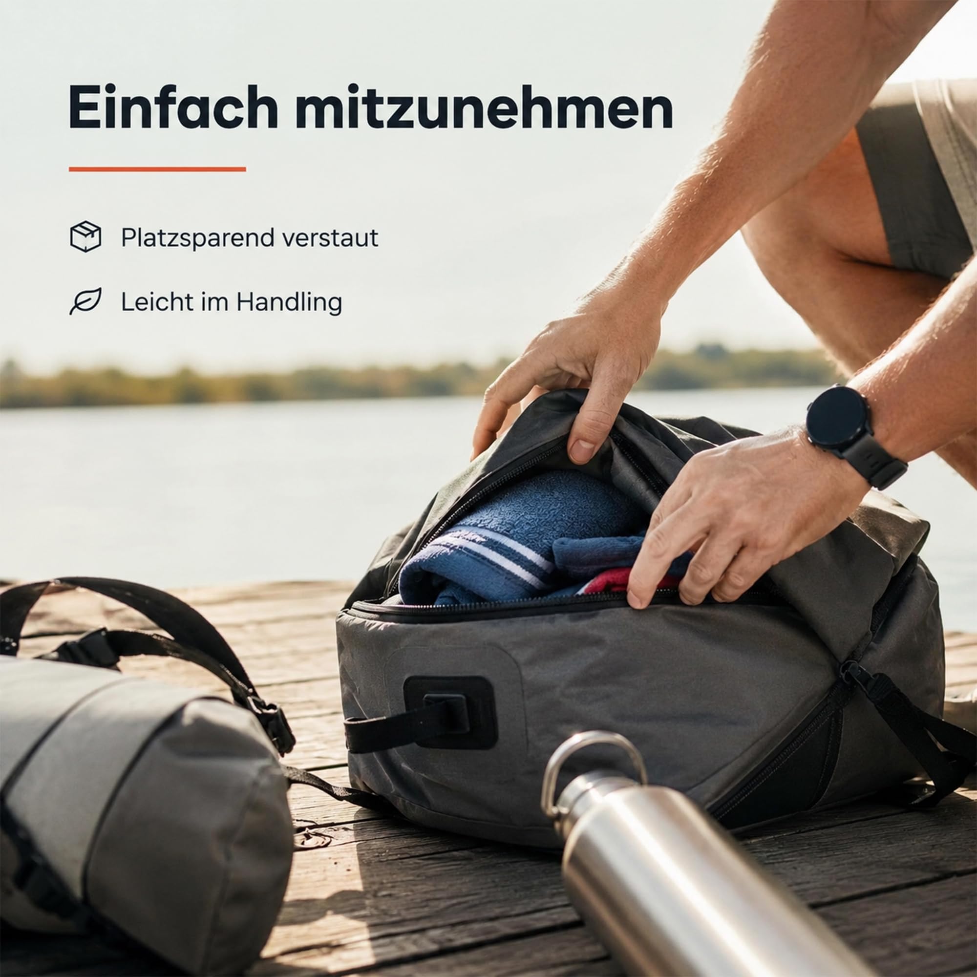Navyline Teleskop Mini Paddel 55–105 cm ausziehbar Kajak Paddel | Schlauchboot Paddel | SUP Zubehör | T-Griff | Aluminiumschaft Ø25 mm | 500 g | Notfallpaddel