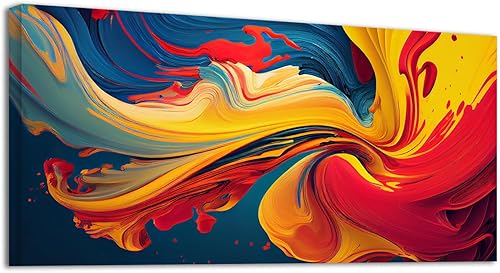 YONICA Lienzo decorativo abstracto colorido para la pared de la sala de estar, decoración de la oficina, arte abstracto (patrón manchado) moderno y