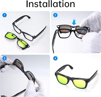 HiBloks Polarized Clip On for Ray-Ban Meta Wayfarer & Gen 2 Color Changing Clip Set for Ray-Ban Meta Gen 2