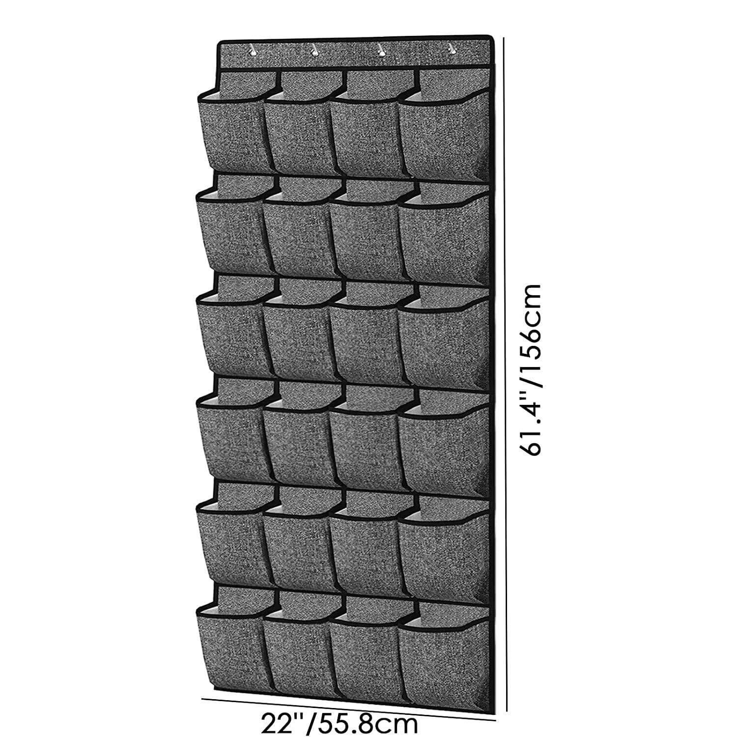 Zjyufy 2pcs Over the Door Shoe Storage, 24 Mesh Pockets Hanging Shoe Storage with 4 Hooks for Entryway Closet, Bedroom Wardrobe - Image 3