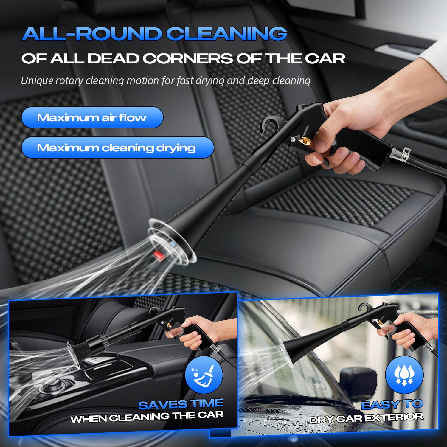Detailing Car Dryer Gun - Quick Interior Cleaning -3 Detailing Car Dryer Gun - Quick Interior Cleaning -3