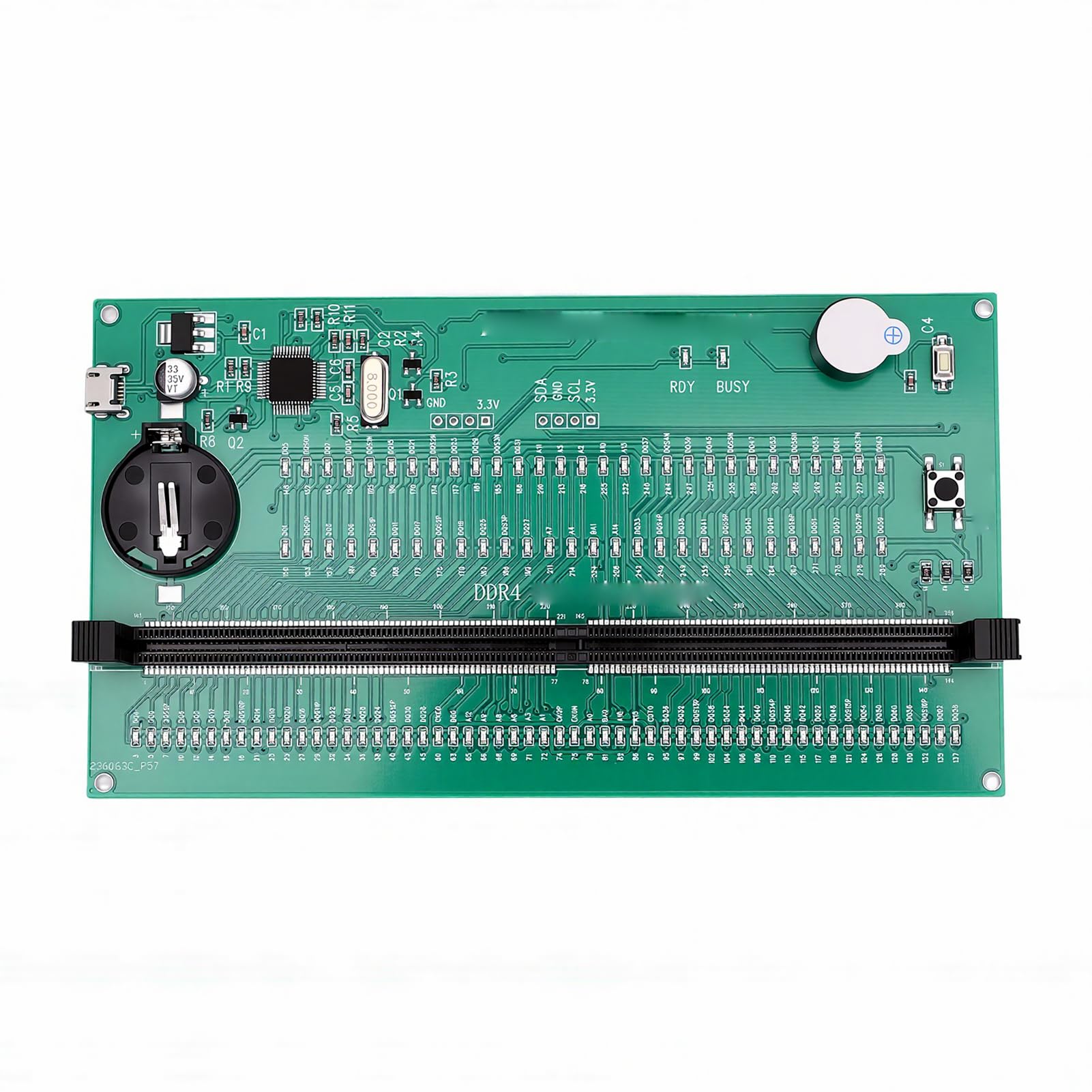 Tester di Memoria RAM DDR4, Analizzatore Diagnostico di Memoria Alimentato a Batteria USB, Tester Indicatore LED con Funzione di Masterizzazione SPD per Computer Server Desktop Portatili