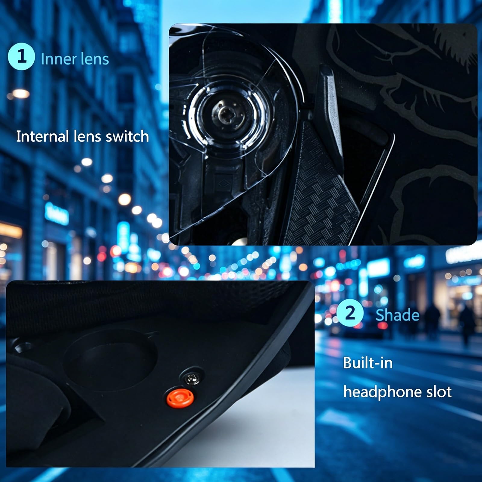 Kask Motocyklowy Szczękowy z Homologacją ECE, Kask Modułowy z Podwójną Blendą, Skorupa ABS dla Skutera i Motocykla(1,XL)