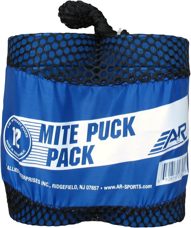 A&R Sports Bag of Official 4 Oz Blue Mite Junior Ice Hockey Pucks (Pack of 12)