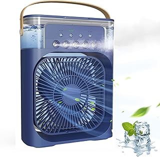 Exxelo 10 Year Warranty Personal Air Cooler, Portable Air Conditioner Fan, Mini Evaporative Cooler with 7 Colors LED Light, 1/2/3 H Timer, 3 Wind Speeds and 3 Spray Modes for Your_Multicolor