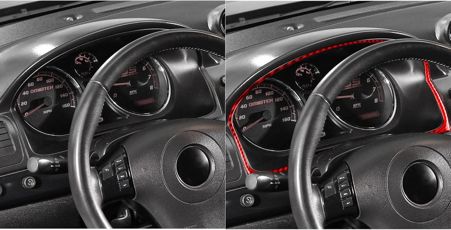 Car Dashboard Decals Red Carbon Fiber Accessories Protections Stickers Compatible with Chevrolet Cobalt 2005 2006 2007 2008 2009 2010