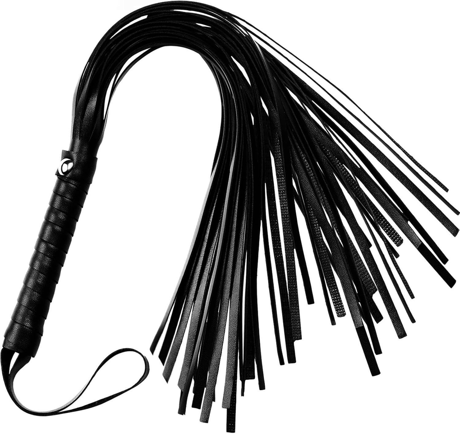 2 Pieces Short Riding Whips Faux Leather Whips Black Horse