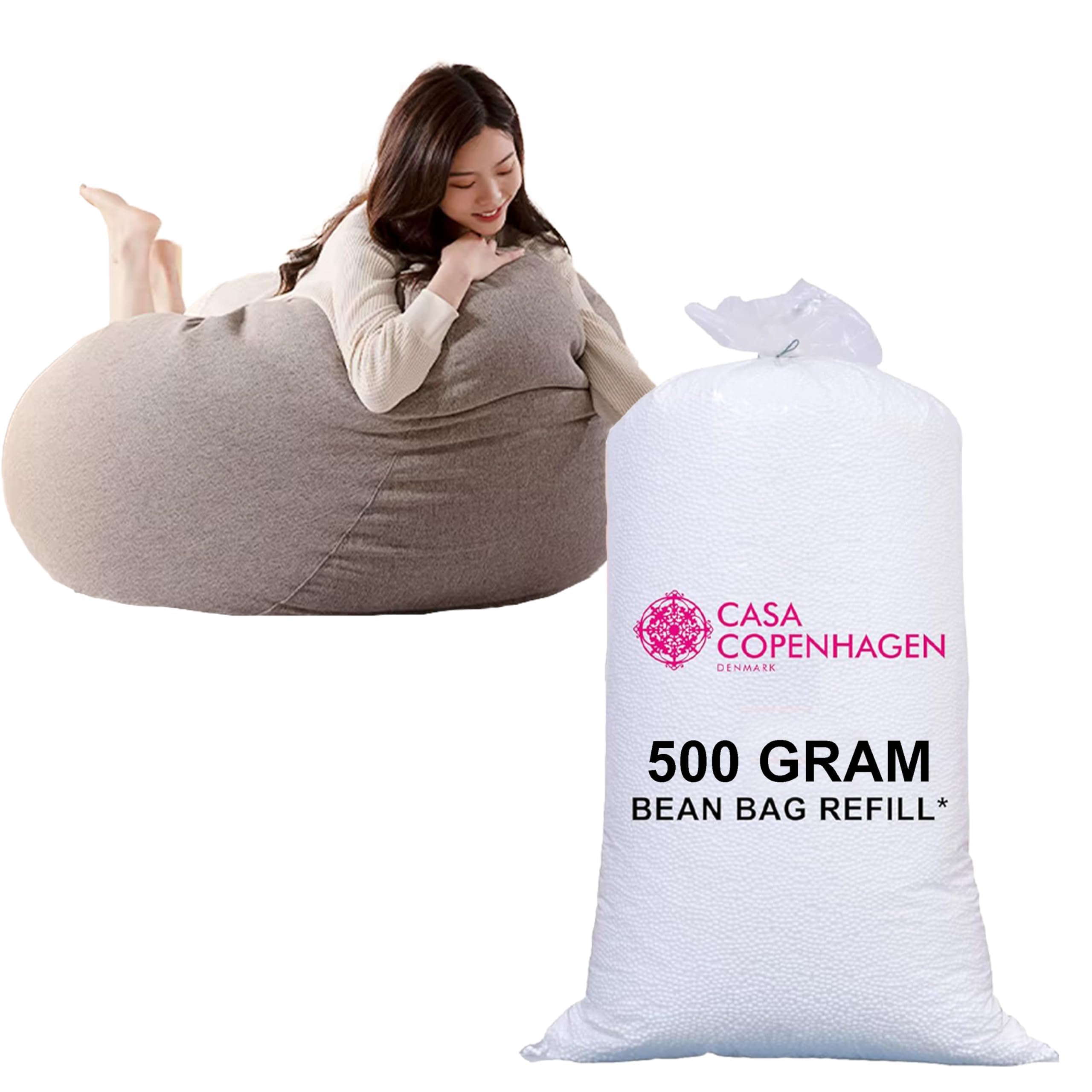 Casa Copenhagen Premium Virgin Grade Thermocol Balls Refill for Pillows, Sofa, Bean Bags, Soft Toys & Beans for Bean Bag Refill 500 Gram - (White)-picture-12