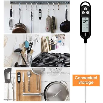 Meat Thermometer for Grill and Air Fryers. Wireless Cooking Thermometer with Long Probe. Digital Meat Food Probe for Kitchen, Outdoor Grilling and BBQ!