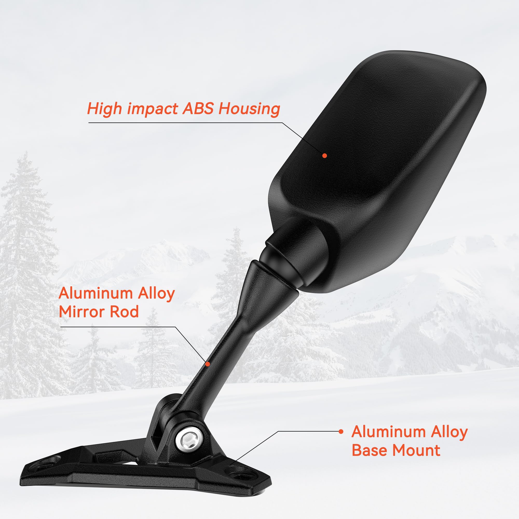 Esploratori Rearview Mirror for Snowmobile Mirror,Adjustable Ski-Doo Side Mirror in Hood Mount Compatible with AXYS Polaris SwitchBack Adventure 600 800,Titan Indy XC SP,ProStar S4