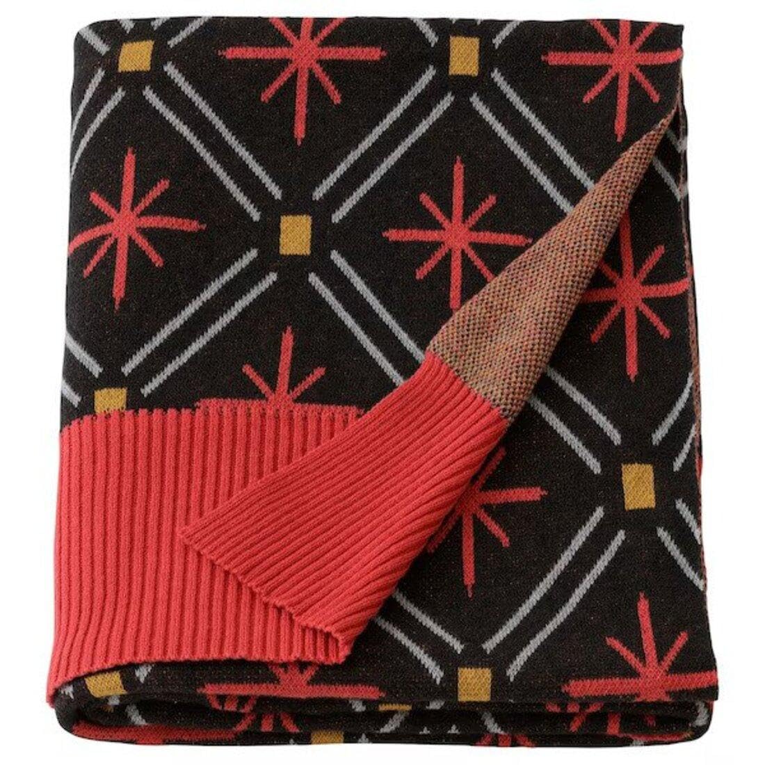 Ikea VINTERFINT Throw, red/Black, 130x170 cm (51x67)