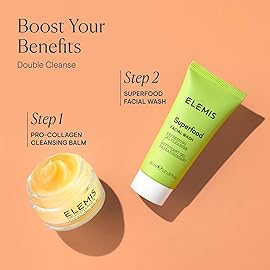 ELEMIS Superfood Facial Wash, 30ml - Revitalizing Daily Prebiotic Gel Wash, Gently Cleanse, Nourish & Balance Skin for Glowing Complexion, Hydrating Facial Cleanser to Remove Grime