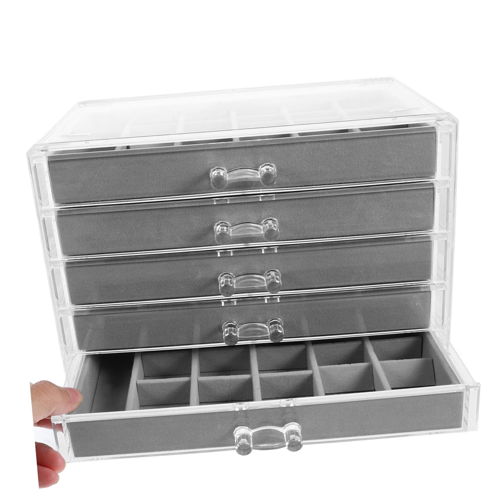 Ciieeo Organizador de Joyas Acrílico Transparente con 5 Cajones y Diseño Multilayer para Almacenar Pendientes y Anillos con Elegancia y Alta Durabilidad