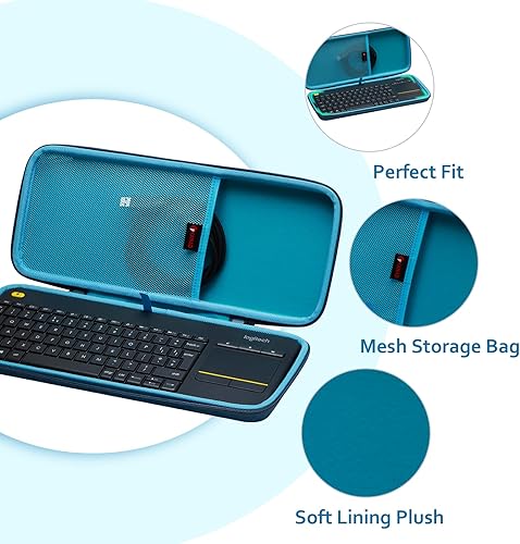 Vista 26 de XANAD Funda rígida para Logitech K400 Plus/Logitech POP Keys/Logitech MX Mecánico Mini Teclado Táctil Inalámbrico Teclado Touchpad Gris