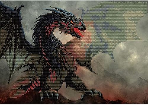 DIAMOND DOTZ Dragon s Lair - Kits de pintura de diamantes míticos para adultos, kits de arte de diamantes, un kit de manualidades creativo relajante