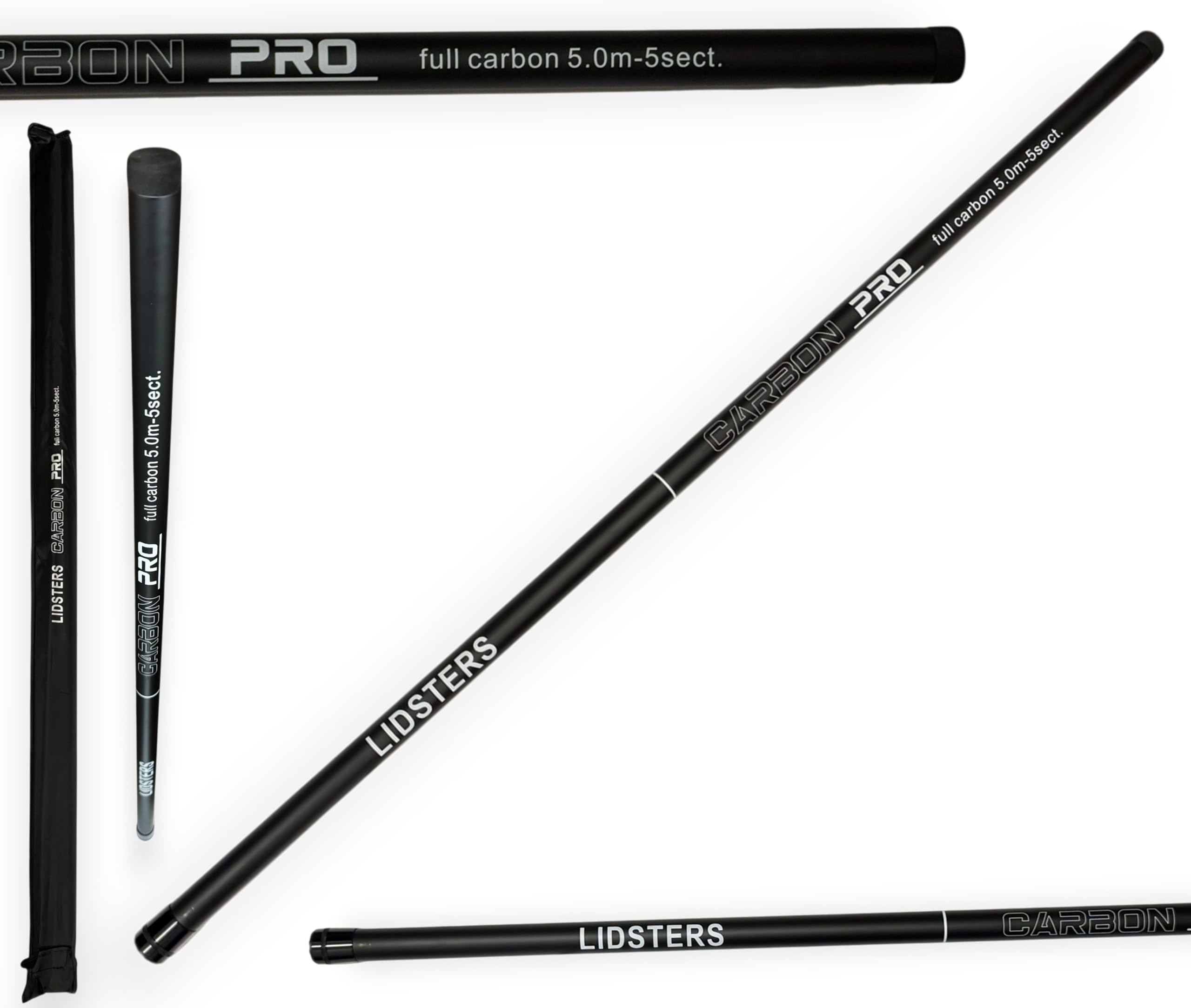 Lidsters 5m Power Handle Telescopic Landing Net Carp Coarse Fishing Pole Black