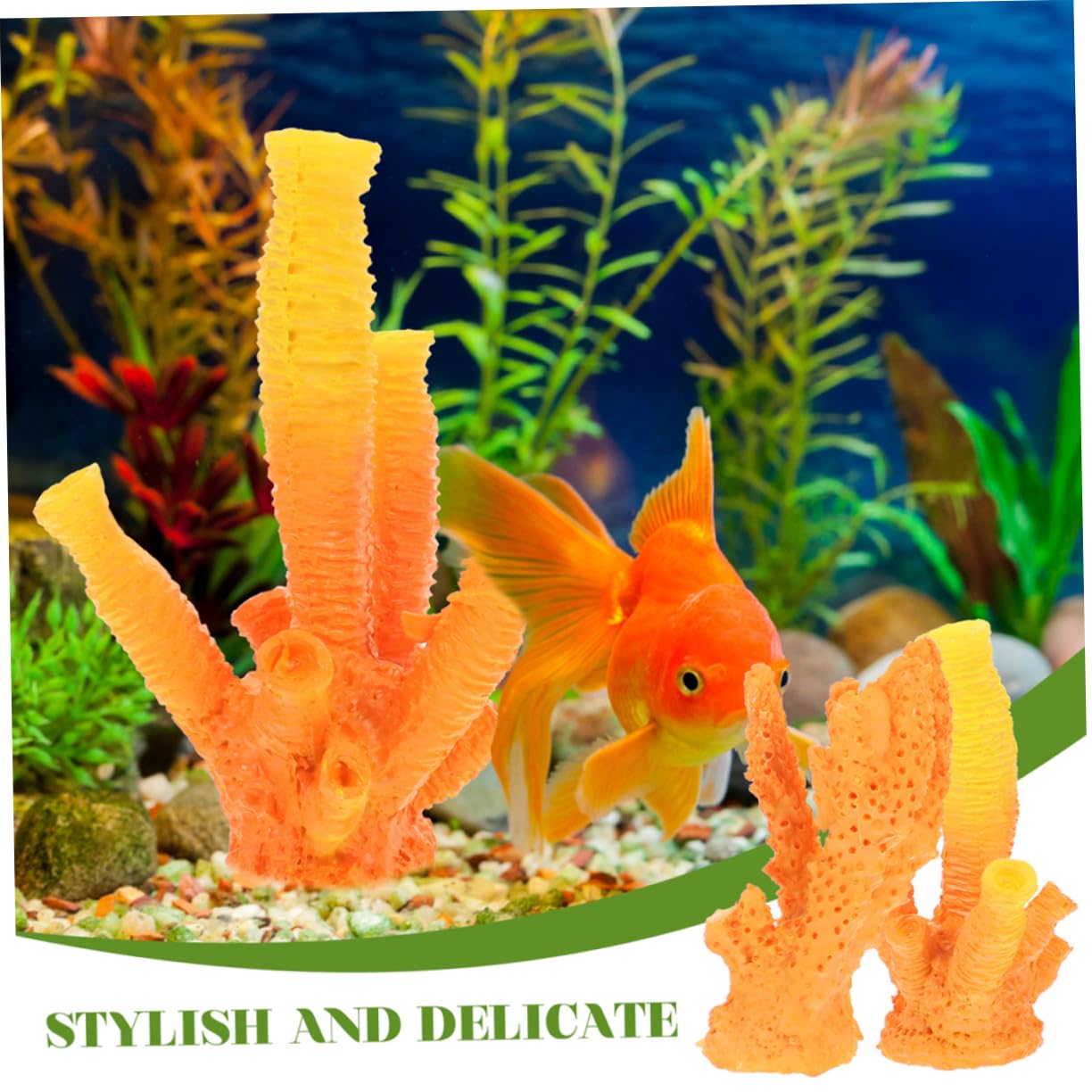OUNONA 5 Ensembles Décorations Artificielles pour Aquarium Artificiel Accessoires pour Aquarium Fournitures pour Enfants Résine 3 pièces * 5