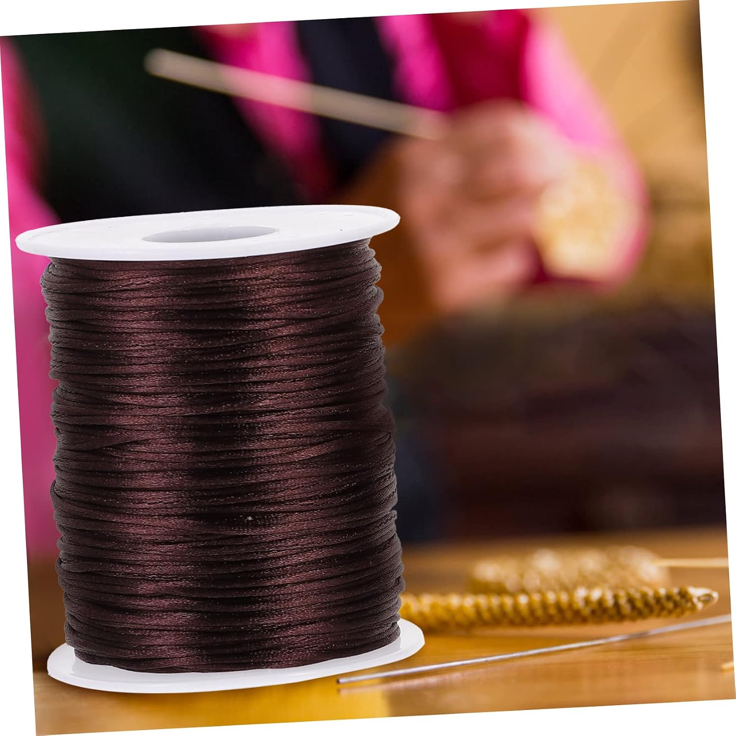 OSALADI 2 Rolls Knitting Thread for Crafts Crochet Thread for DIY Hand Sewing for Coasters Cushions and Handmade Projects Flexible and Durable