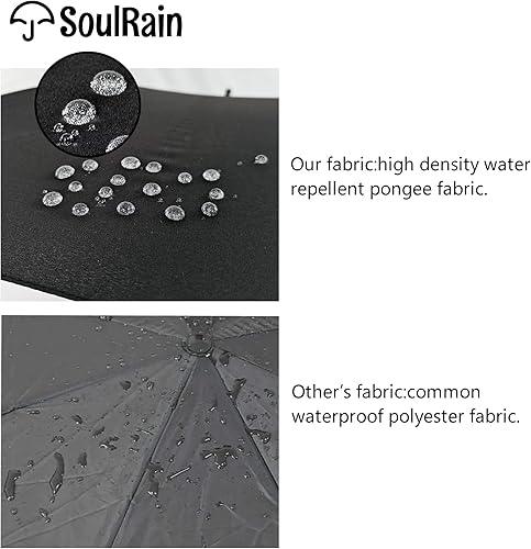 Miniatura 7 de SoulRain Paraguas de palo grande de 50 pulgadas, resistente al viento, apertura automática, mango en J de gran tamaño, paraguas para hombres y