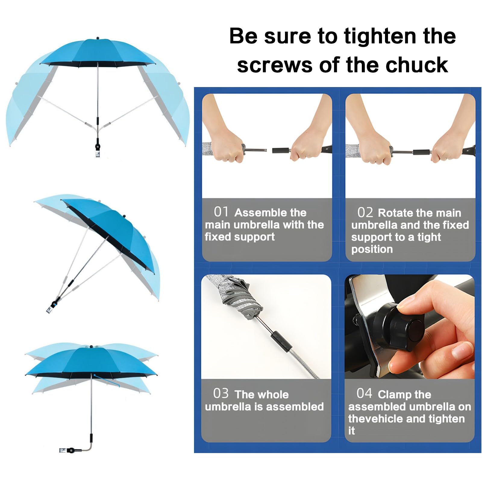 Umbrella Parasol for Pram, Beach Umbrella Portable, Protection Pram - Image 4