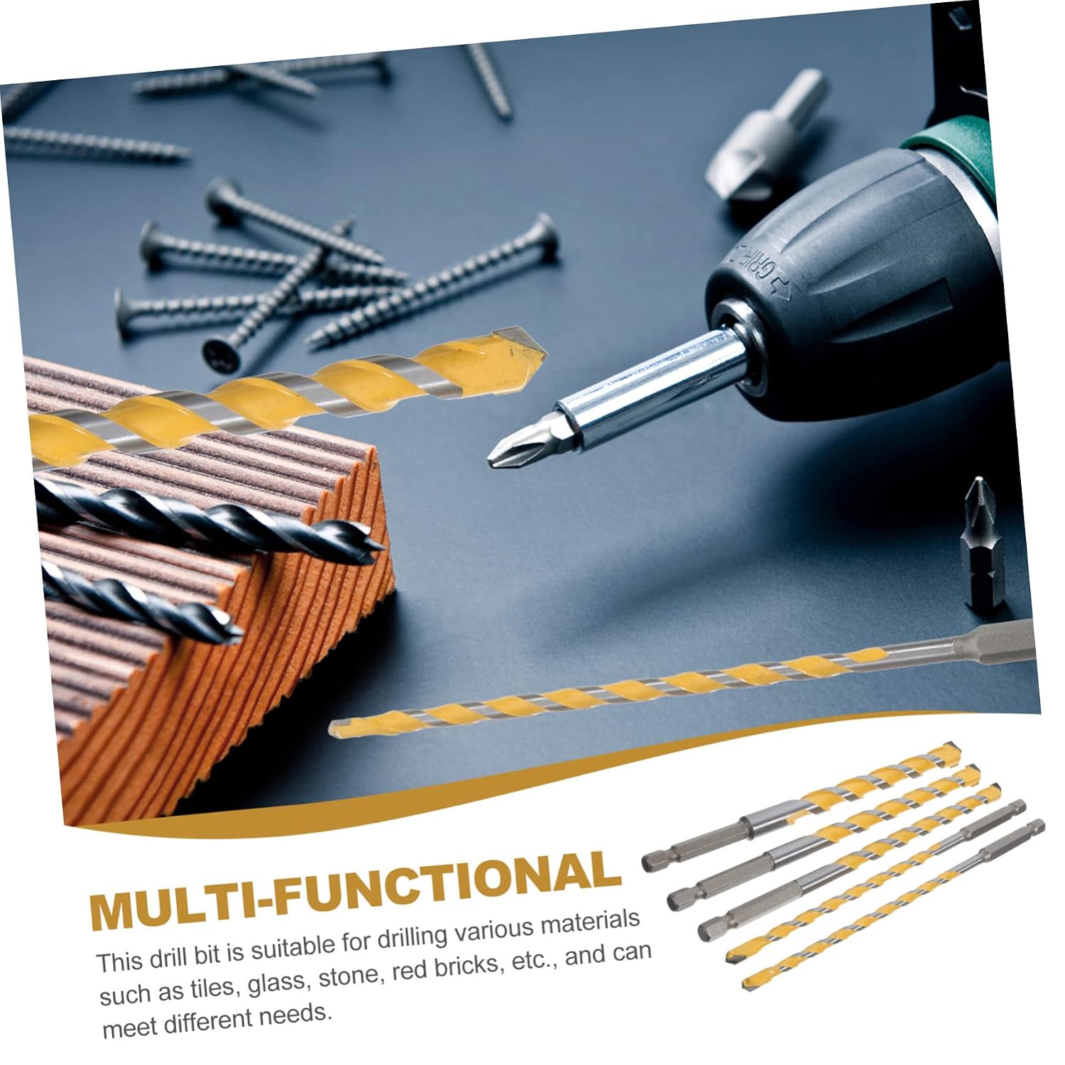 Veemoon Multi-Functional Concrete Hole Saw Drill Bit Set Masonry Profile Tile Drill Bits for Drilling