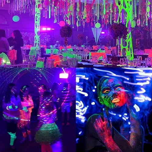 Miniatura 7 de YAYIT Luz de inundación de luz negra impermeable de 200 W con cable de 10 pies, interruptor+enchufe, luces LED negras IP66 para exteriores para gran