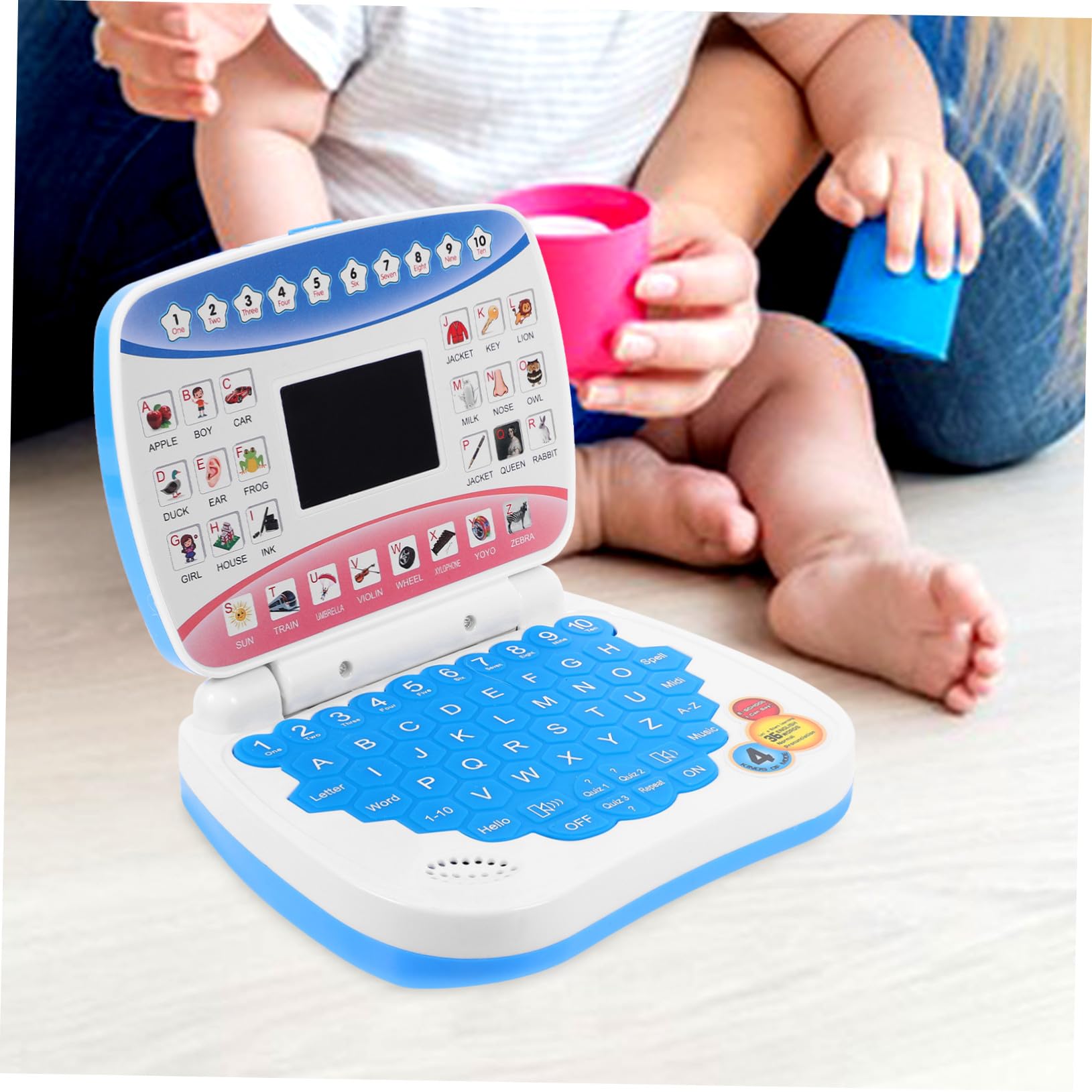 Giocattolo Educativo Laptop Mini Simulazione Display LED e Musica | Computer per Bimbi, Laptop Educativo Mini Simulazione, Batteria 3 X Aa Non Inclusa, per Compleanno e Festa Scuola Decor