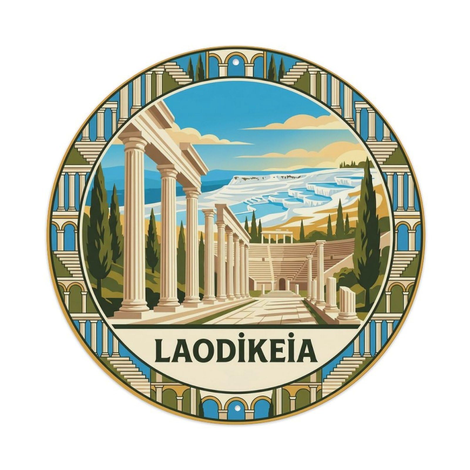 Denizli Laodikeia Ancient City Turkey Historic Classic Metal Tin Sign