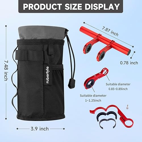 Miniatura 9 de Soporte para botella de agua para bicicleta con soporte  Se adapta a motocicletas, cochecitos, scooters, sillas de ruedas  Bolsa impermeable para