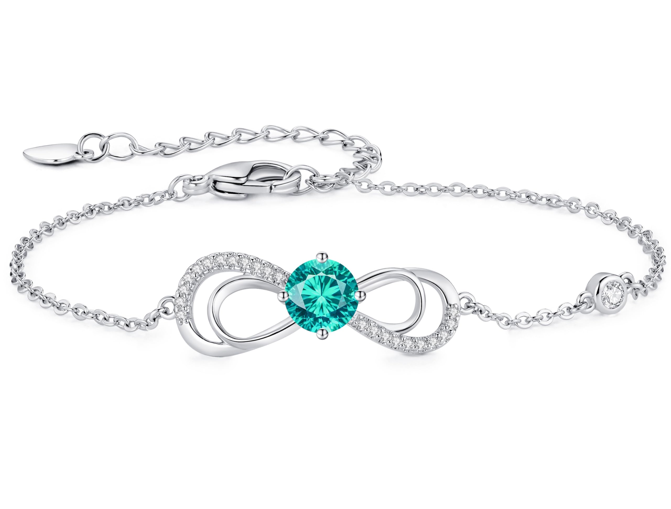 CDE Infinity Armband Damen Herz Geburtsstein Armkette Rosegold Kristallen Armkette Schmuck Muttertag Valentinstag Weihnachtsgeschenke Geburtstag Geschenke für Frauen Freundin Mama