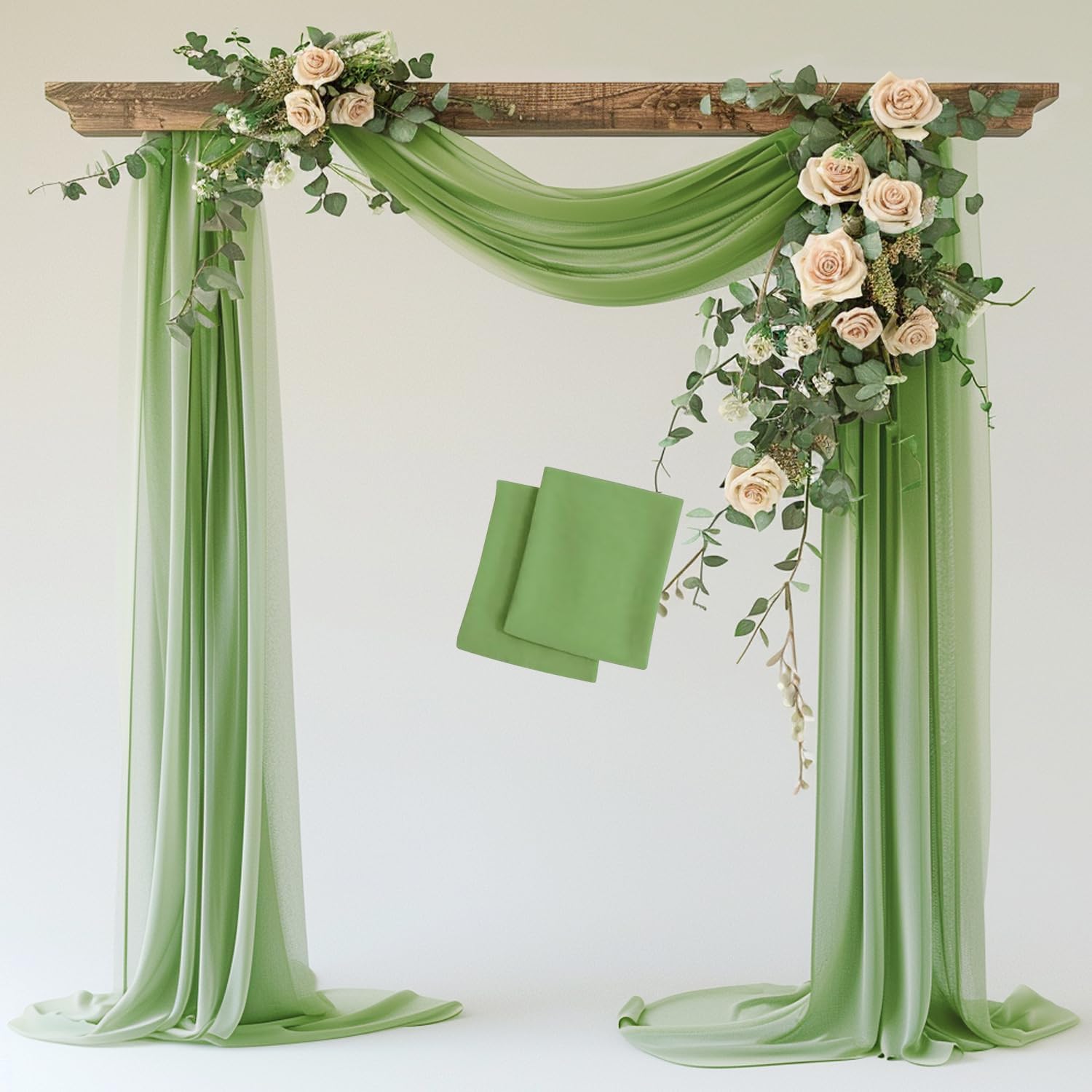 Amazon.com : Wokceer Wedding Arch Draping Fabric 2 Panels 28.7" x 20FT ...