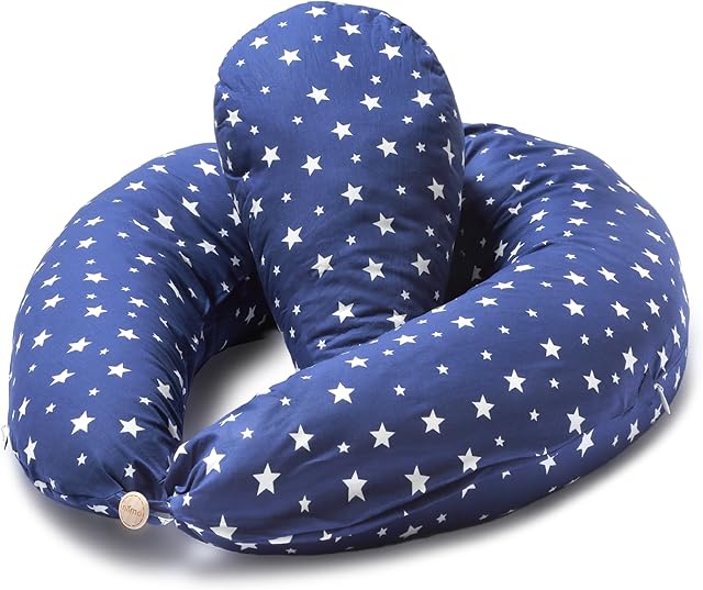 Niimo 2-in-1 Pregnancy Pillow & Nursing Pillow - PLUS Pregnancy Pillow Wedge, 100% Cotton Maternity Pillow Cover, Washable Breast Feeding Pillow Baby Feeding Pillow, Body Pillow Pregnancy Gifts