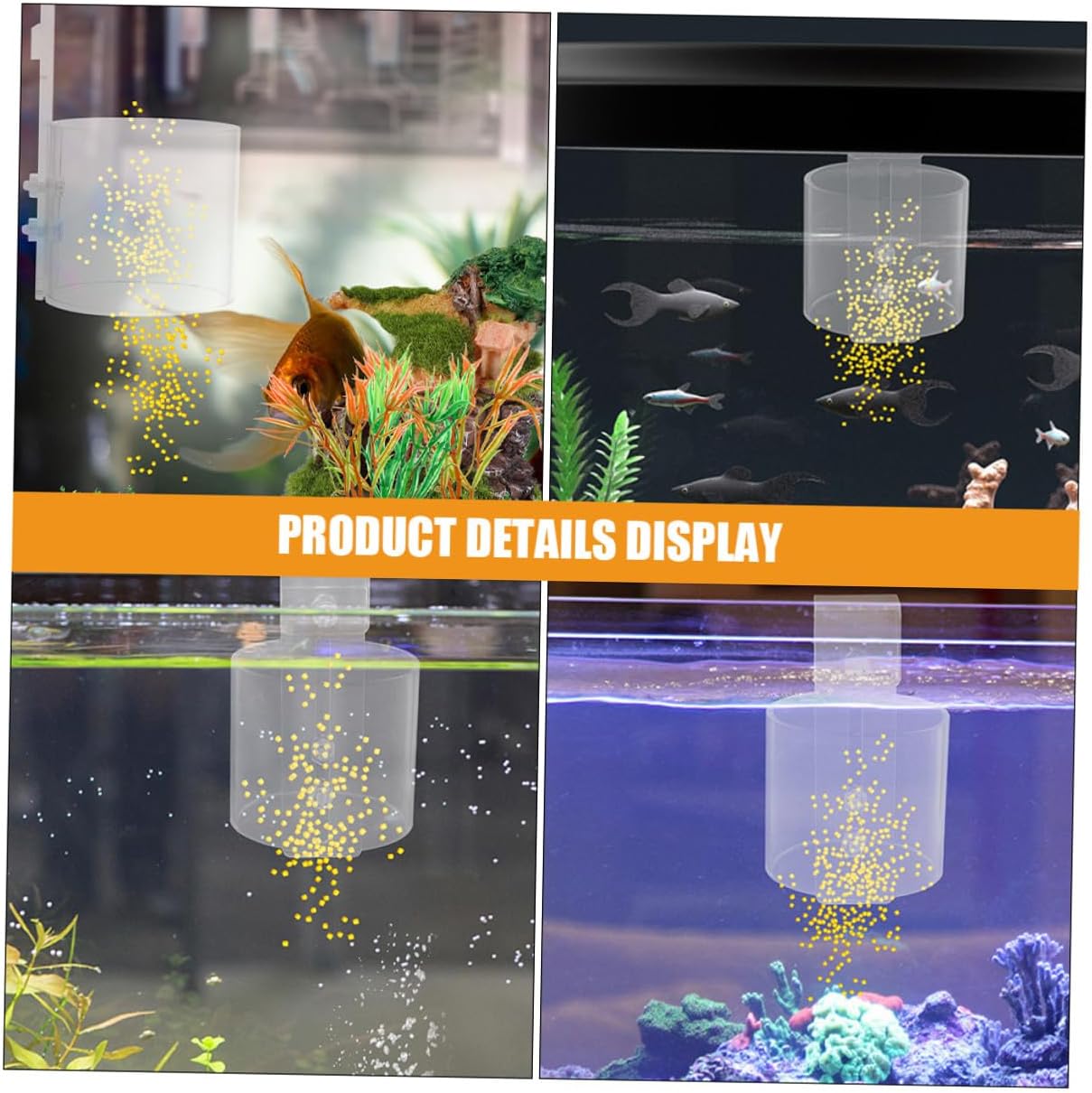 PRETYZOOM Fish Food Feeding Ring Acrylic Feeder for Aquarium Betta Turtle Shrimp Tank Feeding Tool with 80-Hook Design for Controlled Dispensing image 3
