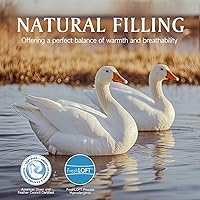 Vista 7 de Beautyrest Edredones de plumón de ganso tamaño individual, relleno de edredón blanco de lujo para todas las estaciones, 100% tela de algodón