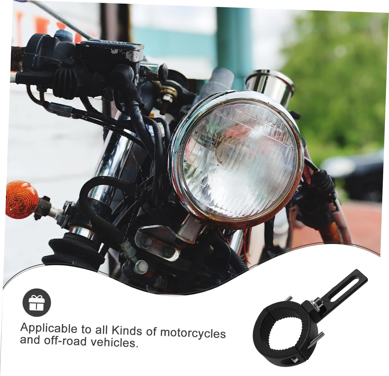 Motorcycle Headlight Mount Bracket Clamp for Front Fork Compatible Motorcycles Easy Installation Design Inner
