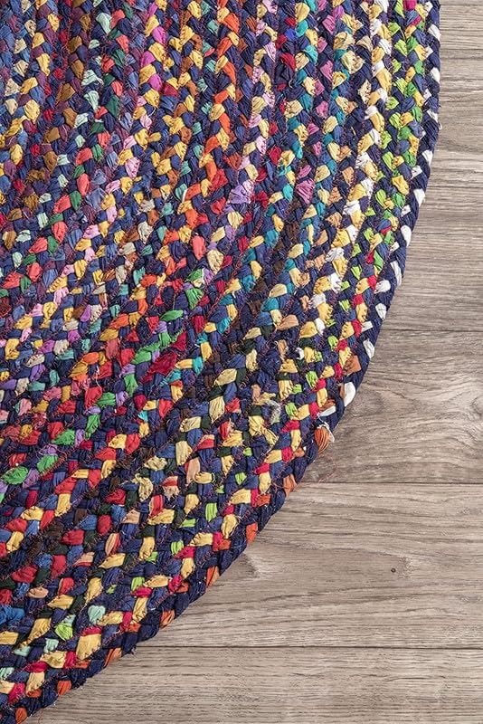 Tapis ovale en coton et jute fait à la main – Décoration rustique bohème – Tapis durable et respectueux de l'environnement et respectueux des animaux domestiques pour salon, chambre à